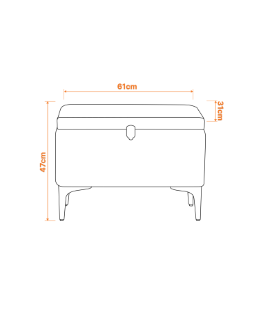 Pufa OSLO otwierana z pojemnikiem 61cm | Siedzisko welur