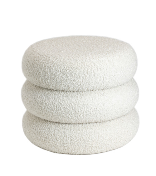 Okrągła pufa MONACO baranek 55cm | Nowoczesne siedzisko warstwowe