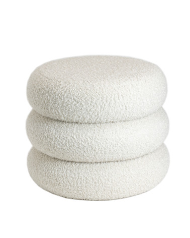 Okrągła pufa MONACO baranek 55cm | Nowoczesne siedzisko warstwowe