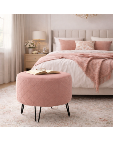 Pufa okrągła MADRID pikowana | Chesterfield velvet 60cm