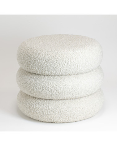 Okrągła pufa MONACO baranek 55cm | Nowoczesne siedzisko warstwowe