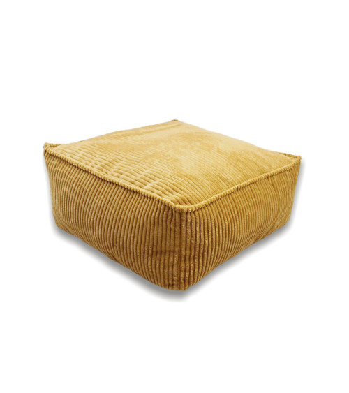 Nowoczesna pufa dekoracyjna 50x50 Miodowa | Duża niska poduszka